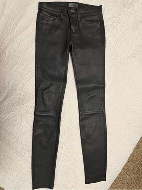 Current/Elliott Black Coated Skinny Pants